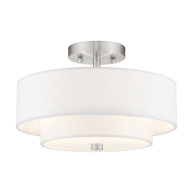 Claremont 2 Light 13 Inch Wide Semi Flush Mount by Livex - 51043-91