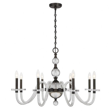 Aragon 8 Light Chandelier 22.75 Inch Tall and 34 Inch Wide by Savoy House - 1-4278-8-15