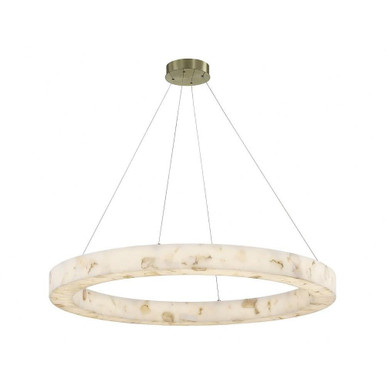 Alabaster Rocks Medley 60W 1 LED Pendant 42 Inch Wide by Justice Design - ALR-8226-BRSS