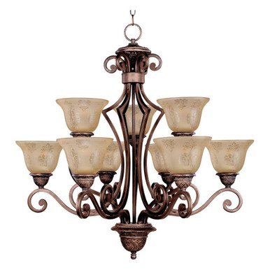 Symphony 9 Light Large 2 Tier Chandelier by Maxim - 11245SAOI