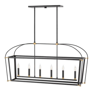 Selby 6 Light Oversized Linear Chandelier by Hinkley - 4054BK
