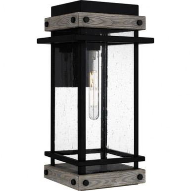 Strader 1 Light Outdoor Wall Lantern 19.5 Inch Tall by Quoizel - SAD8409MBK