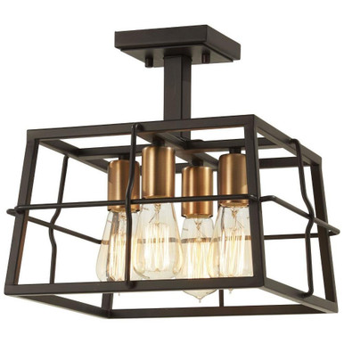 Keeley Calle 4 Light 13 Inch Wide Semi Flush Mount by Minka Lavery - 4769-416
