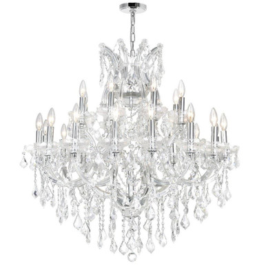 Maria Theresa 25 Light Oversized Crystal Chandelier by CWI - 8318P36C-25 (Clear)