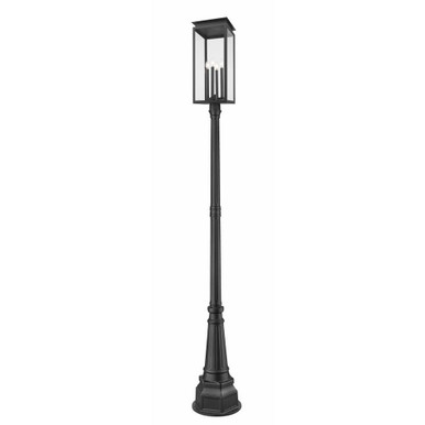 Nova 4 Light Outdoor Post Mount 109.5 Inch Tall X 14.25 Inch Wide By Z-Lite - 5018PHBR-564P-BK