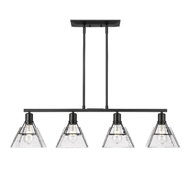Kepler 4 Light Oversized Linear Pendant by Golden - 3308-LP BLK-WTG
