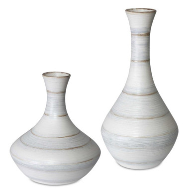 Potter 20.6 Inch Fluted Striped Vase (Set of 2) by Uttermost - 17964