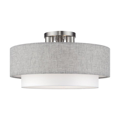 Brookmeade 3 Light 18 Inch Wide Semi Flush Mount by Livex - 60014-91
