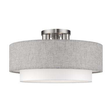Brookmeade 3 Light 18 Inch Wide Semi Flush Mount by Livex - 60014-91