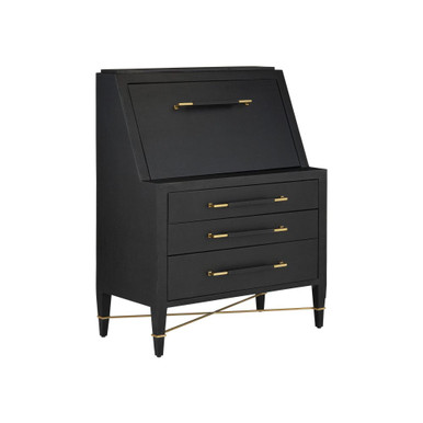 Verona 46.5 Inch 3 Drawer Secretary Desk by Currey Company - 3000-0268