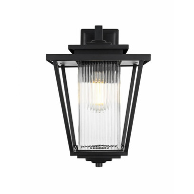 York 1 Light Outdoor Wall Sconce 15.5 Inch Tall and 10 Inch Wide by Elegant - OD305W16BK