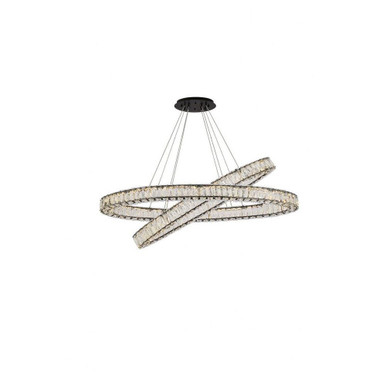 Monroe 2 LED Light Large Pendant by Elegant - 3503D48BK