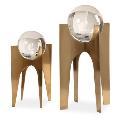 Ellianna 15.63 Inch Crystal Sphere (Set of 2) by Uttermost - 18574