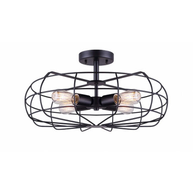 House 4 Light Inch Wide Semi Flush Mount by Canarm Inc - ISF528B04BK