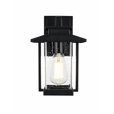 Tioga 1 Light Outdoor Wall Sconce 12 Inch Tall and 7 Inch Wide by Elegant - OD317W12BK