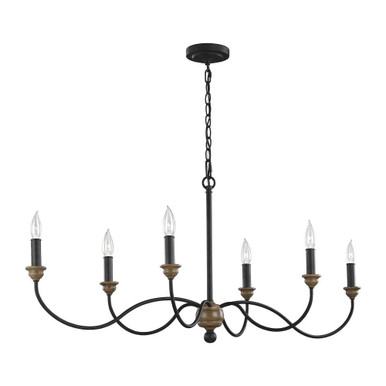 Hartsville 6 Light Small Chandelier by Generation Lighting - F3000/6DWZ/WO