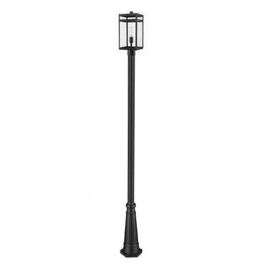 Nuri 1 Light Outdoor Post Mount In Modern Style 111.75 x 10 In by Z-Lite - 596PHMR-519P-BK