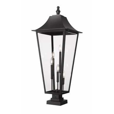 Gannon 5 Light Outdoor Pier Mount 41.25 x 16 Inches by Z-Lite - 5008PHXXLS-SQPM-BK