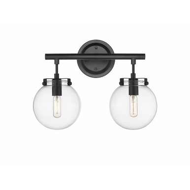 Span 8W 2 LED Light Vanity Light by Innovations - 351-2W-BK-CL