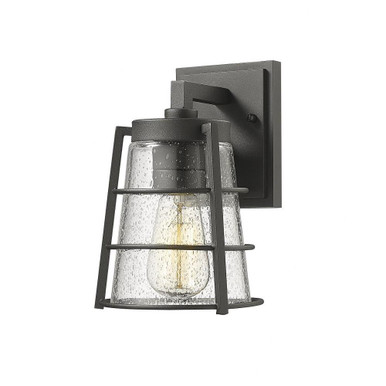 Helix 1 Light Outdoor Wall Lantern 9.25 Inch Tall by Z Lite - 591S-BK