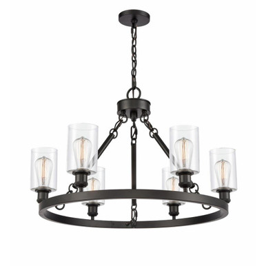 Saloon 6 Light Large Chandelier by Innovations - 830-BK-G802