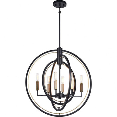 Odyssey 6 Light Large Pendant by Matteo - C78606BK