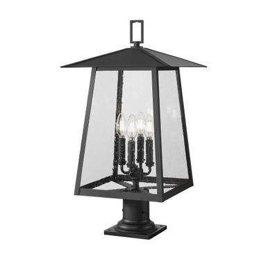 Rainer 4 Light Outdoor Pier Mount 26.25 x 13.5 Inches by Z-Lite - 5015PHBR-533PM-BK