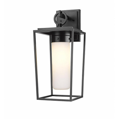Sheridan 1 Light Opal Glass Outdoor Wall Lantern 18 Inch Tall by Z Lite - 595M-BK