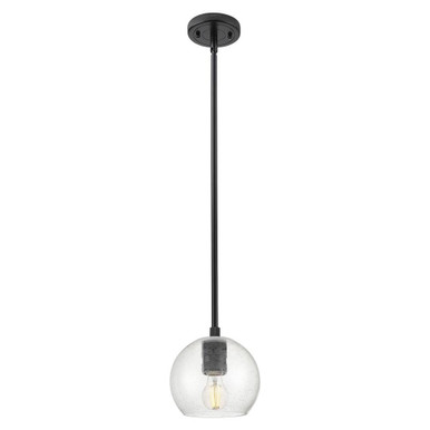 Crown Point 1 Light Stem Hung Pendant 6 Inch Tall by Innovations - 434-1S-BK-G124-6