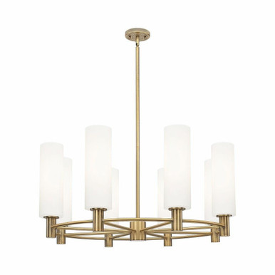 Crown Point 8 Light Stem Hung Chandelier 15.25 Inch Tall by Innovations - 434-8CR-BB-G434-12WH