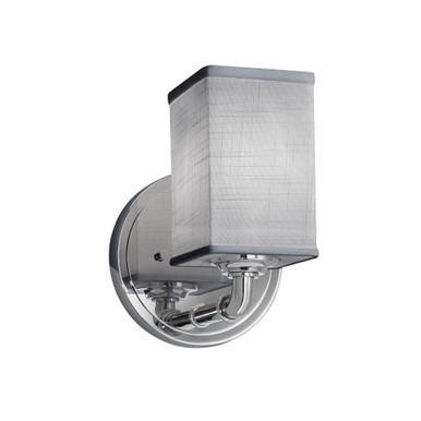 Textile 1 Light Wall Sconce 9 Inch Tall and 6 Inch Wide by Justice Design - FAB-8461-15-GRAY-CROM