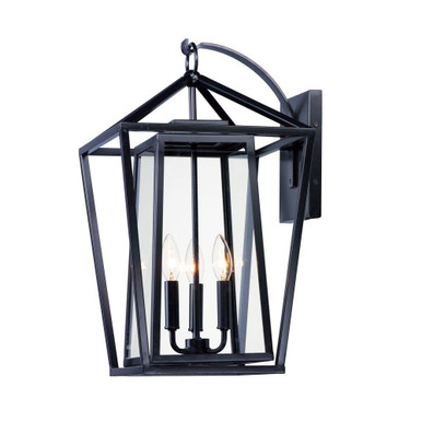 Artisan 3 Light Candle Style Outdoor Wall Lantern by Maxim - 3176CLBK