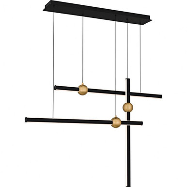 Harvick 42W LED Linear Chandelier 32 Inch Tall X 44.25 Inch Wide by Quoizel - PCHVK144MBK