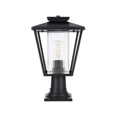 Gaul 1 Light Outdoor Post Mount 17 Inch Tall and 10 Inch Wide by Elegant - OD306P17BK