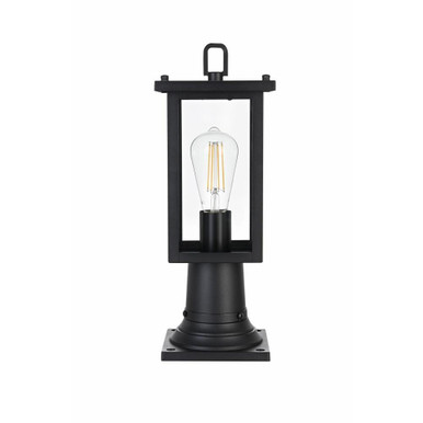 Venango 1 Light Outdoor Post Mount 16 Inch Tall and 6 Inch Wide by Elegant - OD324P16BK