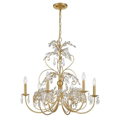 Sadie 6 Light Chandelier 28.5 Inch Tall and 29 Inch Wide by Crystorama - SDE-4926-GA