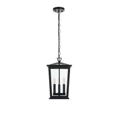 Berks 3 Light Outdoor Pendant 15.5 Inch Tall and 7 Inch Wide by Elegant - OD333H16BK