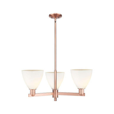 Bristol 3 Light Stem Hung Chandelier 12 Inch X 29 Inch by Innovations - 716-3CR-AC-GBD-751