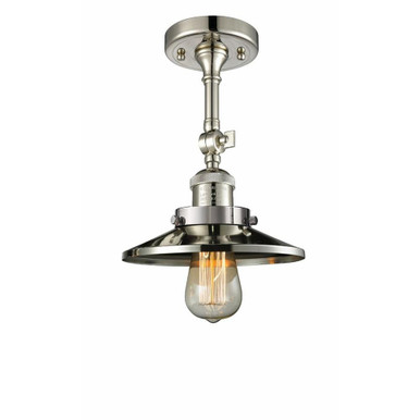 Railroad 1 Light 8 Inch Wide Semi Flush Mount by Innovations - 201F-PN-M1