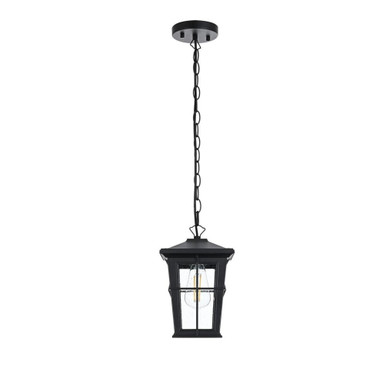 Bodine 1 Light Outdoor Pendant 11 Inch Tall and 7 Inch Wide by Elegant - OD337H11BK