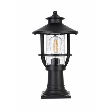 Janney 1 Light Outdoor Post Mount 16.5 Inch Tall and 9 Inch Wide by Elegant - OD314P17BK