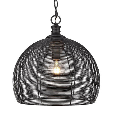 Calypso 1 Light Medium Pendant by Golden - 6802-M BLK