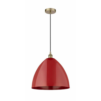Plymouth Dome 1 Light Medium Cord Hung Pendant 16 Inch Wide by Innovations - 616-1P-PLYM-16
