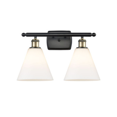 Berkshire Glass 2 Light Bath Vanity 11 Inch and 18 Inch Wide by Innovations - 516-2W-GBC-8