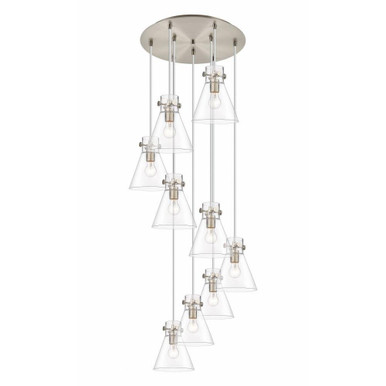 Newton Cone 9 Light Large Pendant by Innovations - 119-410-1PS-G411-8