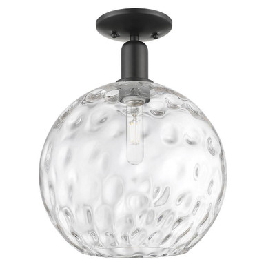 Athens Water Glass 1 Light Semi Flush Mount 15X 12 Inch Wide by Innovations - 716-1C-G1215-12