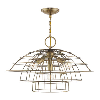 Brooklyn 4 Light Large Chandelier by Livex - 50948