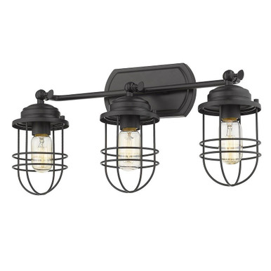 Seaport 3 Light Vanity Light by Golden - 9808-BA3