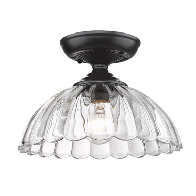 Audra 1 Light 11.75 Inch Wide Semi Flush Mount by Golden - 6952-SF