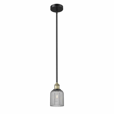 Bridal Veil 1 Light Stem Hung Mini Pendant 8.5 Inch Tall by Innovations - 616-1S-G559-5-GL